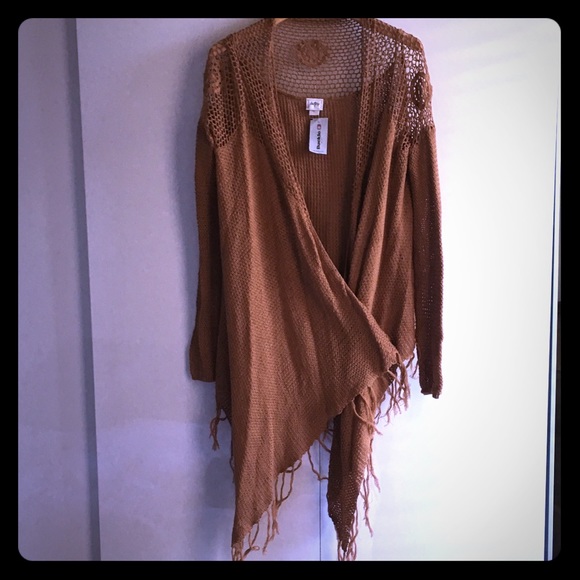 Buckle Sweaters - Brown, long sleeve sweater shawl NWT